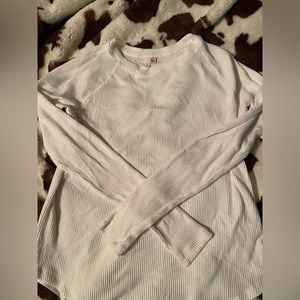White Ribbed Sweater